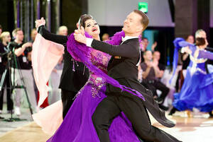 Gert Faustmann und Alexandra Kley, amtierende Weltmeister Masters III S. Foto: Peter Gerhard Krüger