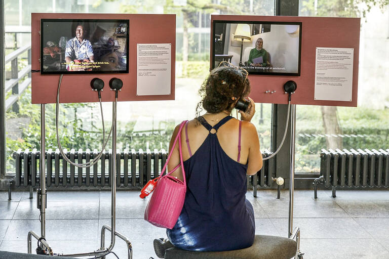 Veranstaltung des Forschungscampus Dahlem im Foyer in der Lansstraße 8. Foto: Forschungscampus Dahlem, Staatliche Museen zu Berlin/Pierre Adenis