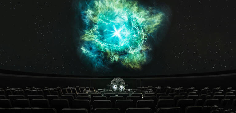 Künstlerische Darstellung einer Supernova. Foto: Natalie Toczek, Stiftung Planetarium Berlin