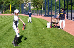 Training auf neuem Baseballfeld in Zehlendorf-Süd.