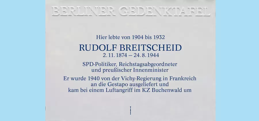 Gedenktafel für Rudolf Breitscheid